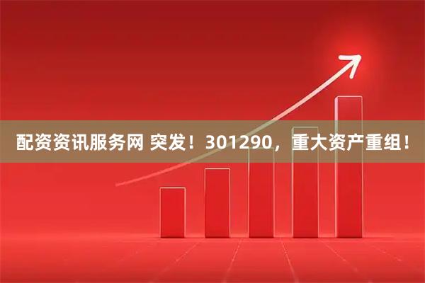 配资资讯服务网 突发！301290，重大资产重组！